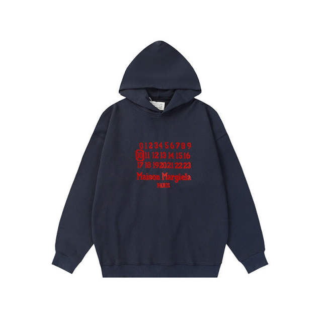 Masion Margiela Numbers Hoodie (Black White Navy Blue)