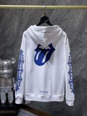 Chr0me Hearts CH Blue Lip Hoodie White