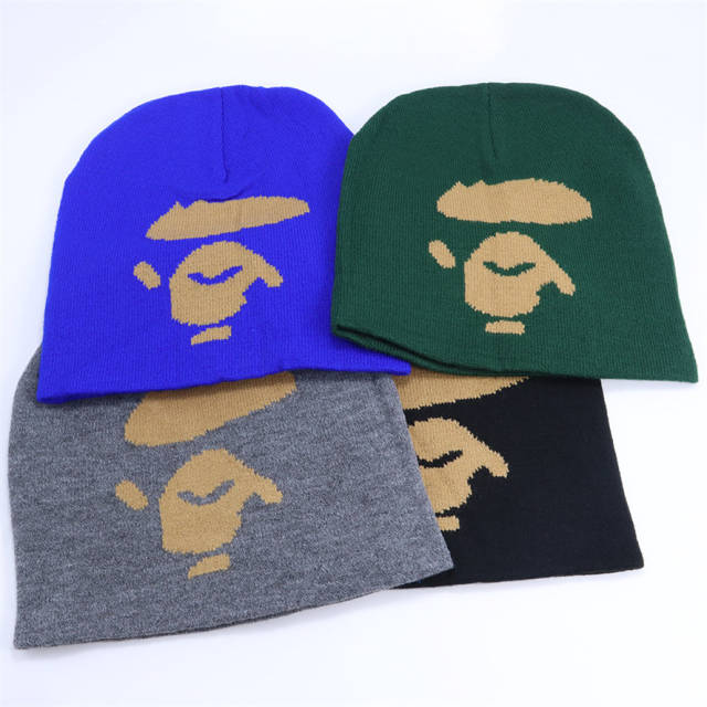 Bape Ape Face Knit Jacquard Cold Beanie 4 colors