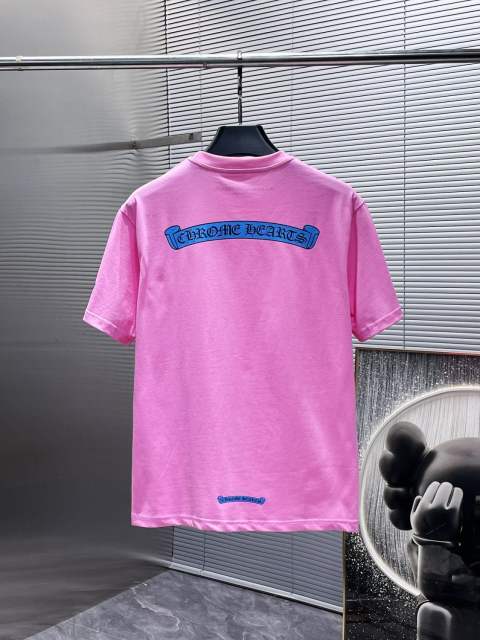 Chr0me Heart Banner Tee T-Shirt Blue Pink