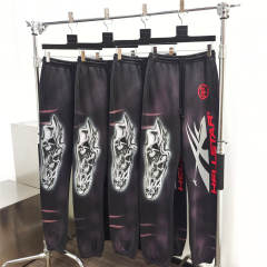 1:1 quality version Hellstar Washed Orange Logo Print Drawstring Sweatpants with NFC Tag