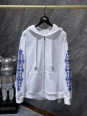 Chr0me Hearts CH Blue Lip Hoodie White