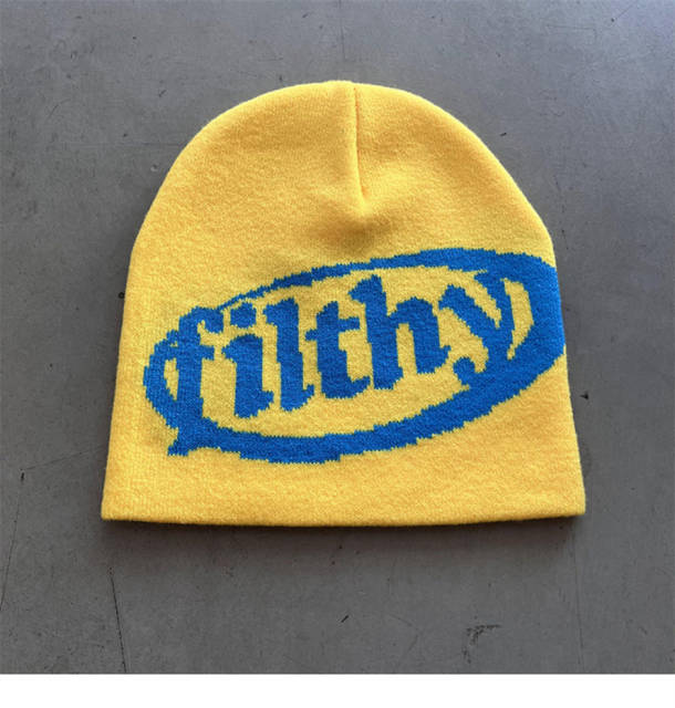 Filthy Cartoon letters creative knitted beanie 8 colors