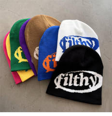 Filthy Cartoon letters creative knitted beanie 8 colors