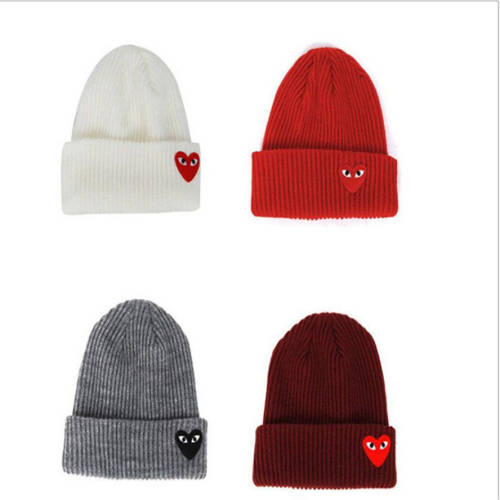 CDG Acrylic Heart Pattern Wool beanie 9 Colors
