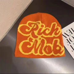 Rich Mok Cartoon Letter Knitted Cold beanie 6 colors
