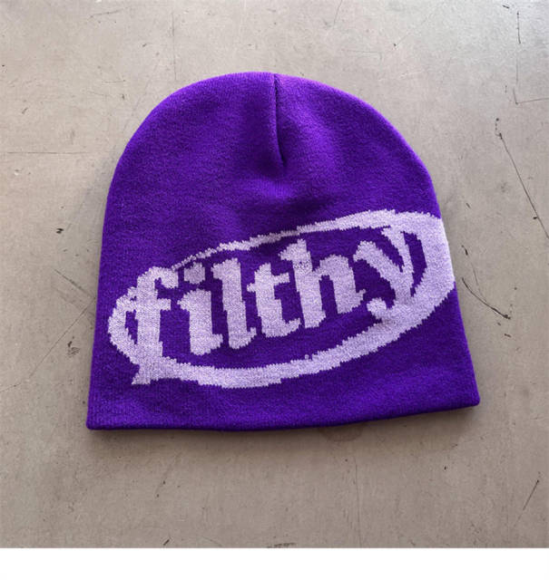 Filthy Cartoon letters creative knitted beanie 8 colors