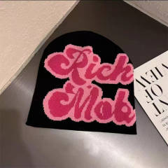Rich Mok Cartoon Letter Knitted Cold beanie 6 colors