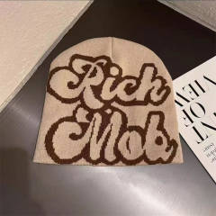 Rich Mok Cartoon Letter Knitted Cold beanie 6 colors