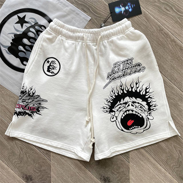 Hellstar studios washed shorts white