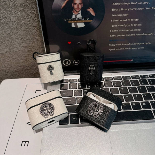 CH Leather AirPods Case Black