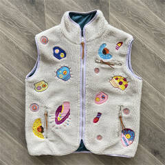 Kapital Sherpa Kountry Skull Embrideried Vest