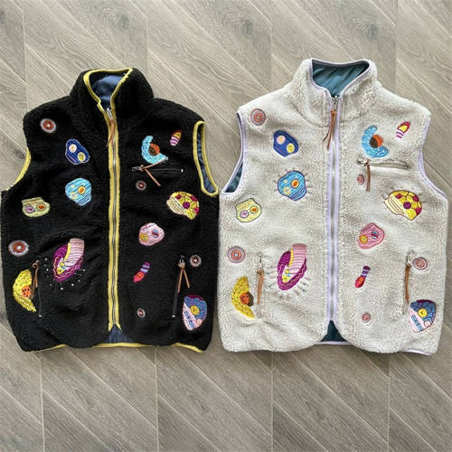 Kapital Sherpa Kountry Skull Embrideried Vest