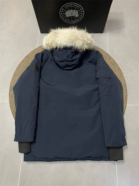 Canada G**se Down Expedition Puffer Jacket Navy Blue YKK Zipper
