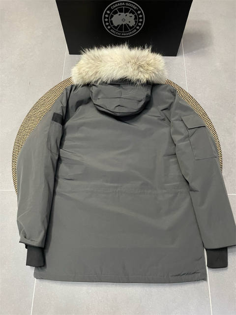 Canada G**se Down Expedition Puffer Jacket Gray YKK Zipper