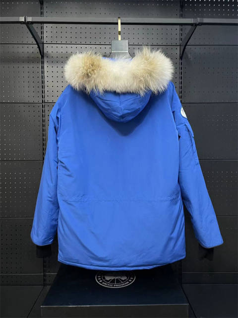 Canada G**se Down Expedition Puffer Jacket Blue YKK Blue Zipper