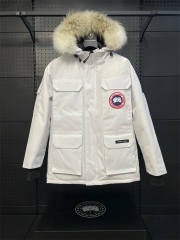Canada G**se Down Expedition Puffer Jacket White YKK Zipper