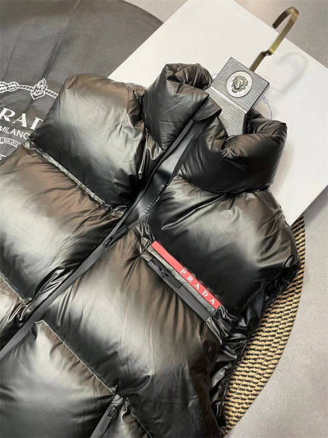 P**DA Duck Down Puffer Jacket Black Color