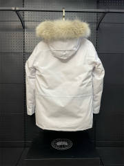 Canada G**se Down Expedition Puffer Jacket White YKK Zipper