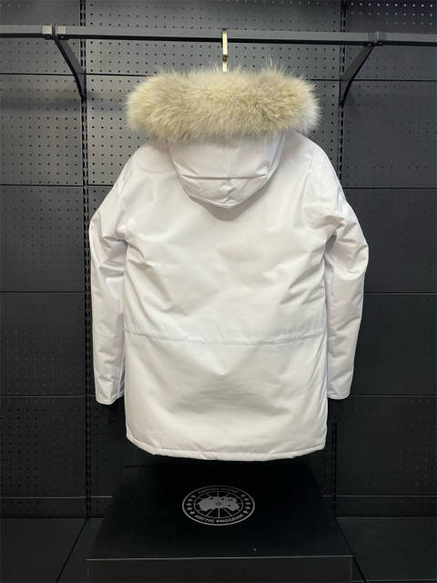 Canada G**se Down Expedition Puffer Jacket White YKK Zipper