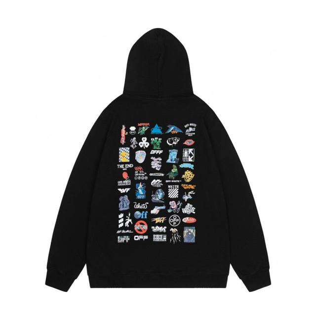 OW Classic Logo Hoodie Black White
