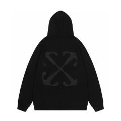 OW Classic Logo Hoodie Black White