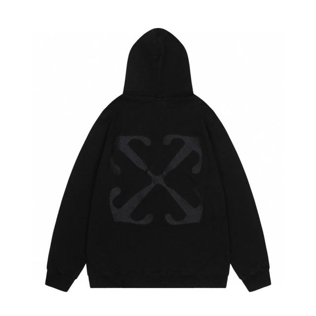 OW Classic Logo Hoodie Black White