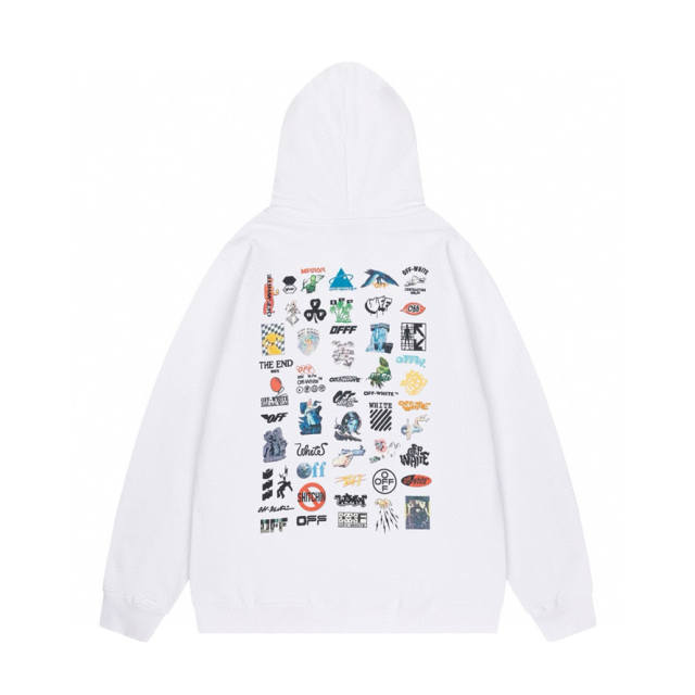 OW Classic Logo Hoodie Black White