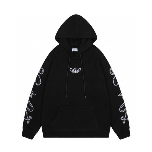 OW Classic Logo Hoodie Black White