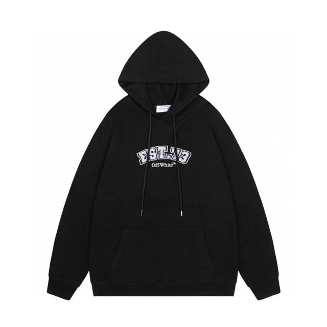 OW Classic Logo Hoodie Black White