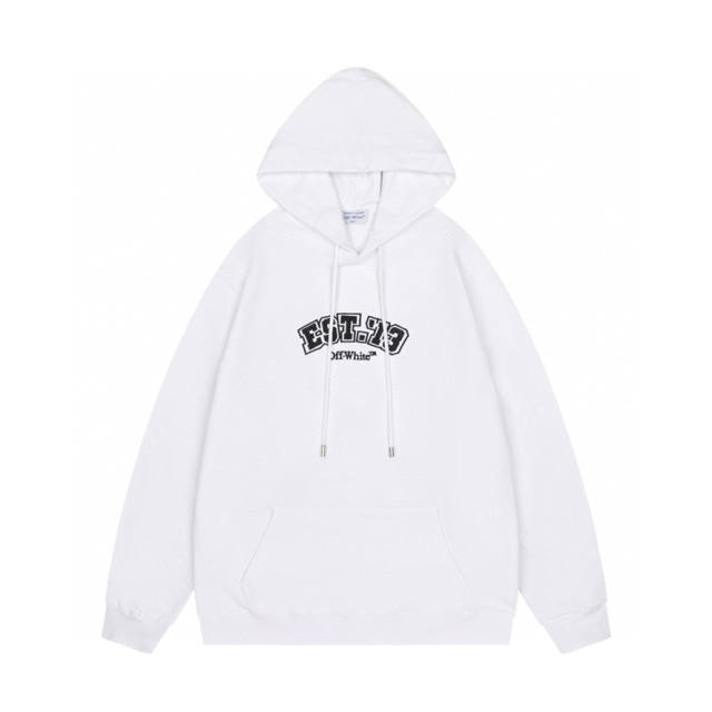 OW Classic Logo Hoodie Black White