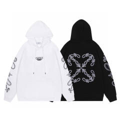 OW Classic Logo Hoodie Black White