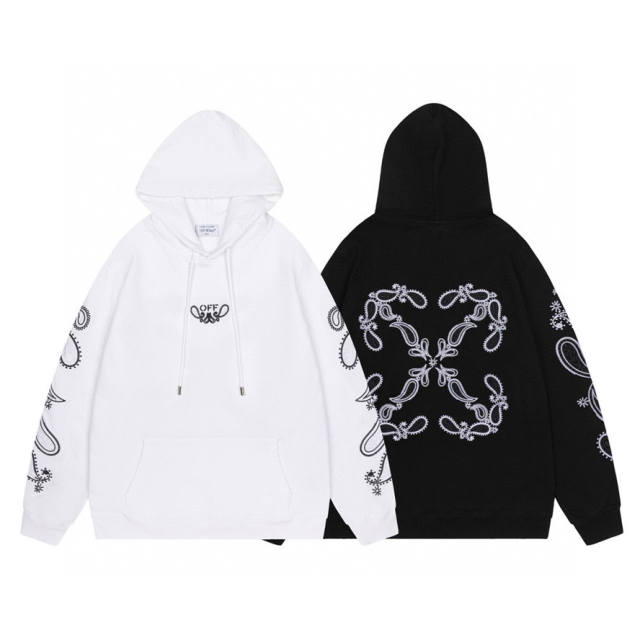 OW Classic Logo Hoodie Black White
