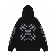 OW Classic Logo Hoodie Black White