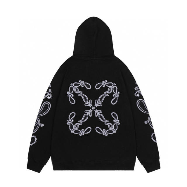 OW Classic Logo Hoodie Black White
