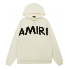 Amir* Knit Hoodie Black Beige