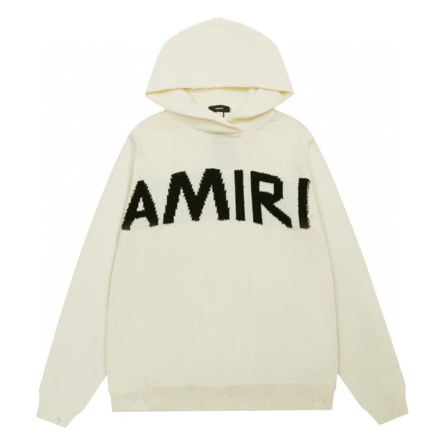 Amir* Knit Hoodie Black Beige