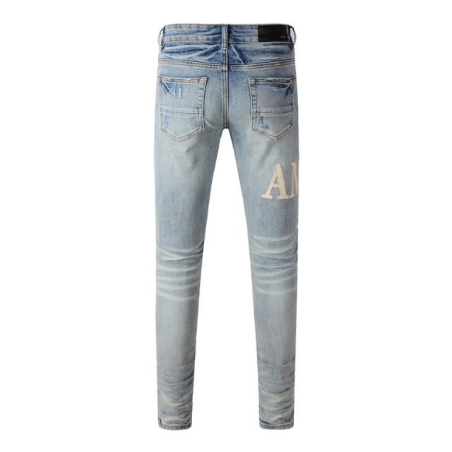 #8905 Embroidery Jeans Pants