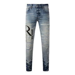 #8898 Embroidery Jeans Pants
