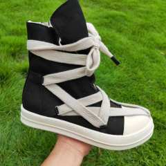 R*ck Οwens Leather High Shoes Black Pink (Size 7-13)