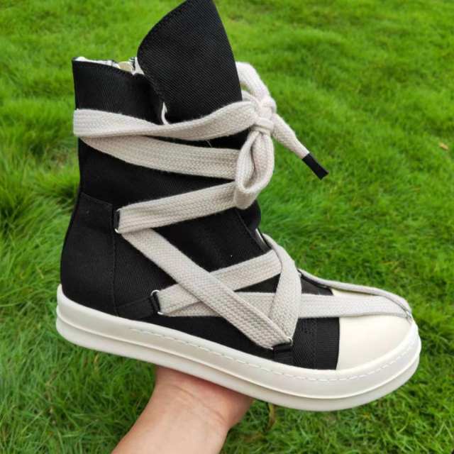 R*ck Οwens Leather High Shoes Black Pink (Size 7-13)