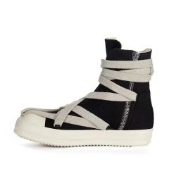 R*ck Οwens Leather High Shoes Black Pink (Size 7-13)