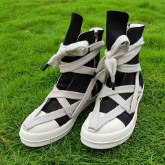 R*ck Οwens Leather High Shoes Black Pink (Size 7-13)