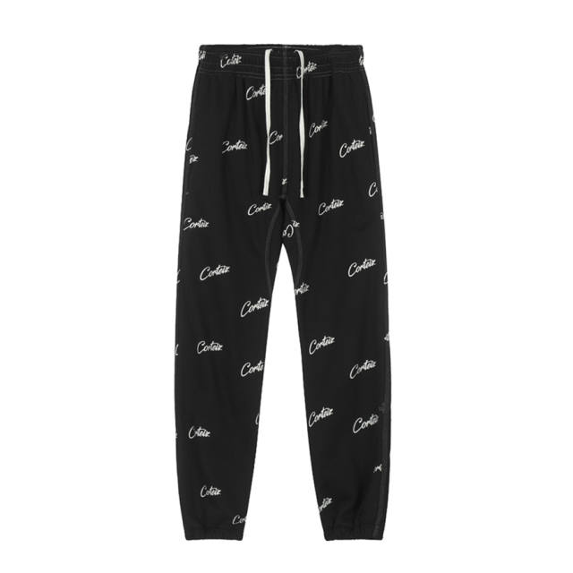 Corteiz Drill-Style Woven Track Pants - Black