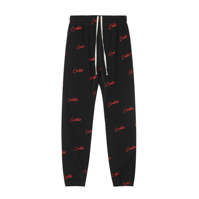 Corteiz Drill-Style Woven Track Pants - Black