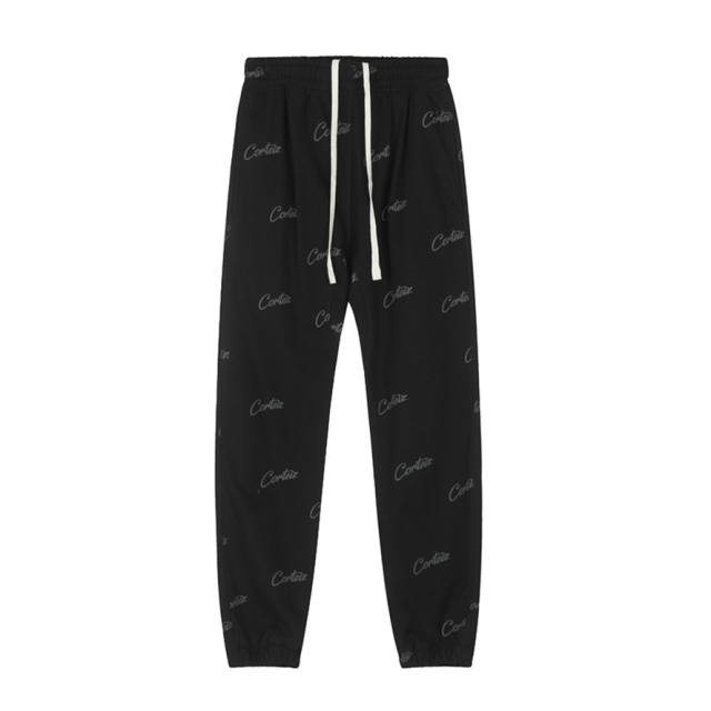 Corteiz Drill-Style Woven Track Pants - Black