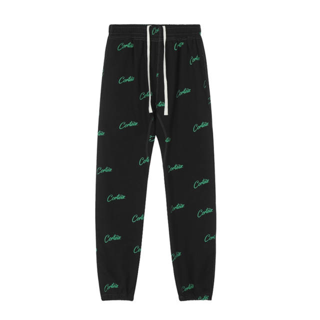 Corteiz Drill-Style Woven Track Pants - Black