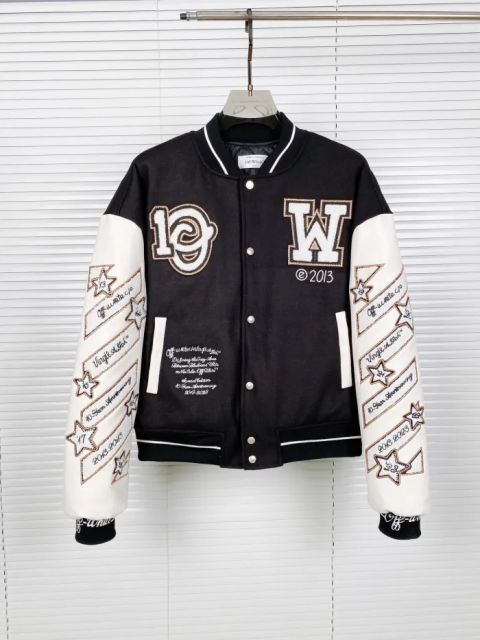 OW Black Demon Embroidered Baseball Jacket