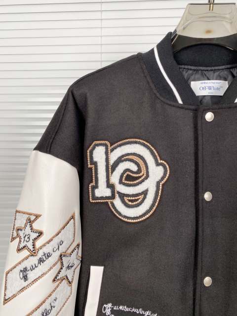 OW Black Demon Embroidered Baseball Jacket