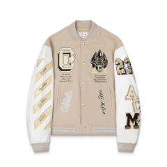 OW Vintage Patchwork Embroidered Baseball Jacket